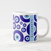 Grande Tasse Evil Eye, Greek Eye, Turkish Eye, Mati, Your Name (Droite)