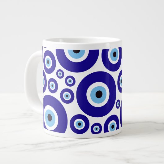 Grande Tasse Evil Eye Pattern, Greek Eye, Turkish Eye, Nazar (Devant gauche)