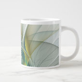 Grande Tasse Évolution fractale, art abstrait turquoise doré (Droite)