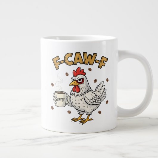 Grande Tasse F-CAW-F Coffee Lover Chicken, Funny FCAWF Bird (Droite)