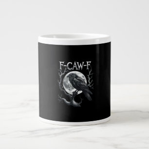 Grande Tasse F-Caw-F Corbeau Lune Gothique Halloween Corbeau Oi