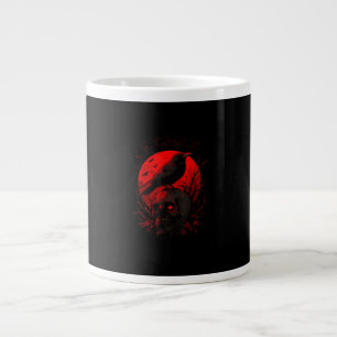 Grande Tasse F-Caw-F Corbeau Oiseau Drôle Lune Rouge Gothique