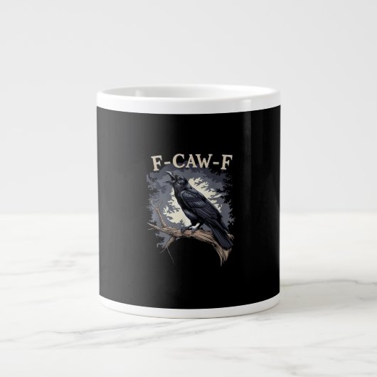 Grande Tasse F Caw F Funny Bird Crow Creative Casual Design (Devant)