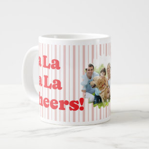 Grande Tasse Fa La La Joieuses Fêtes de Noël Rayé