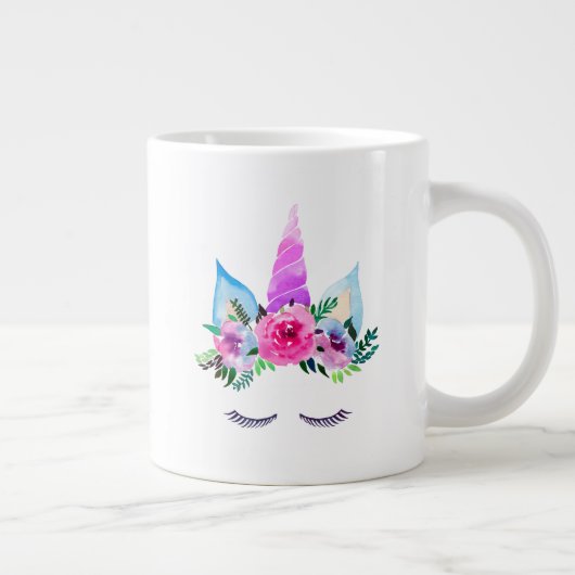 Grande Tasse Face de licorne magique mignonne (Droite)