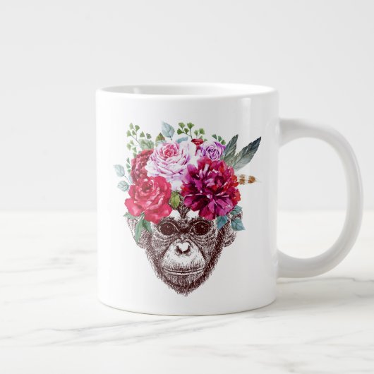 Grande Tasse Face de singe de fleurs (Droite)