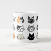 Grande Tasse Faces de chat | Chats mignons, amusants et ennuyeu (Devant)