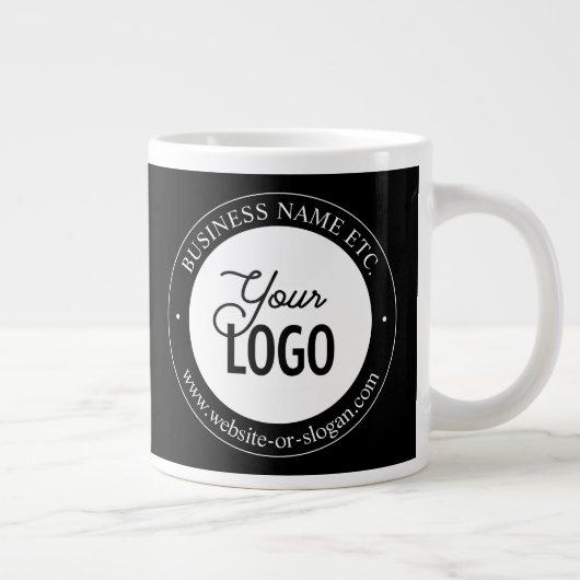 Grande Tasse Facile de remplacement de logo et de texte personn (Droite)