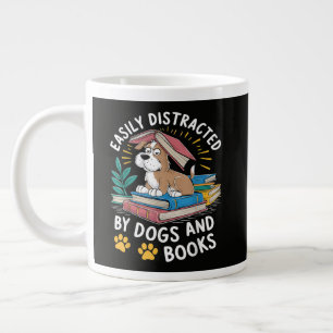 Grande Tasse Facilement distrait par les chiens et les livres D