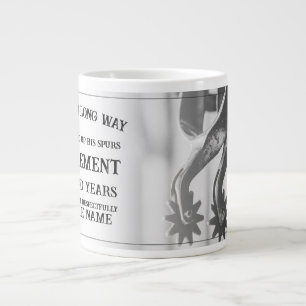 Grande Tasse Faire-part de retraite avec vieilles éperons