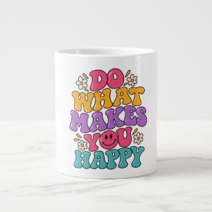 Grande Tasse Fais ce qui te rend heureux – Rétro positif coloré