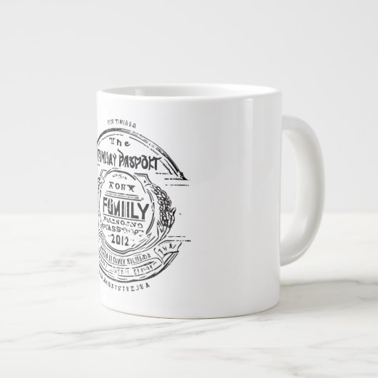 Grande Tasse Family Passport Stamp Personalized Custom Travel (Devant droit)