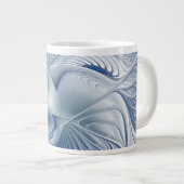 Grande Tasse Fantaisie dynamique Abstrait Tons bleus Art fracta (Devant droit)