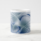 Grande Tasse Fantaisie dynamique Abstrait Tons bleus Art fracta (Devant)