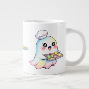 Grande Tasse Fantôme Kawaii Chef aux Biscuits de Noël