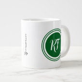 Grande Tasse Fathers Day Golf Dad Green Script Circle Monogram (Devant droit)