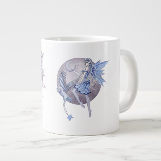Grande Tasse Fées de lune bleu et pourpre (Devant droit)