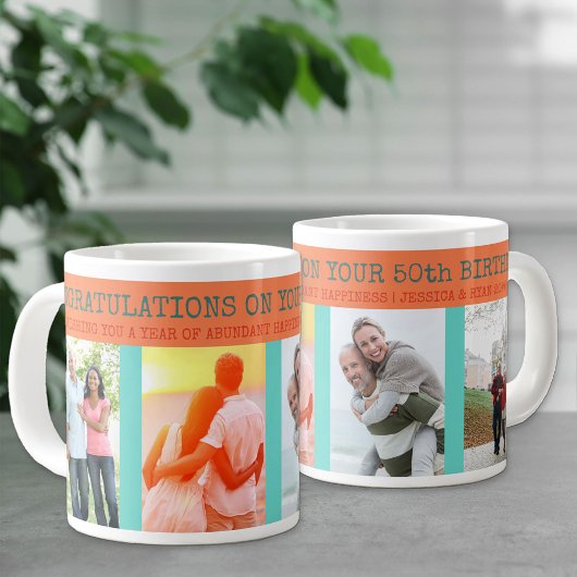 Grande Tasse Félicitations 50e anniversaire 4 Photo