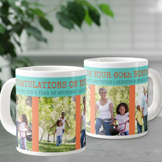 Grande Tasse Félicitations 60e anniversaire 4 Photo