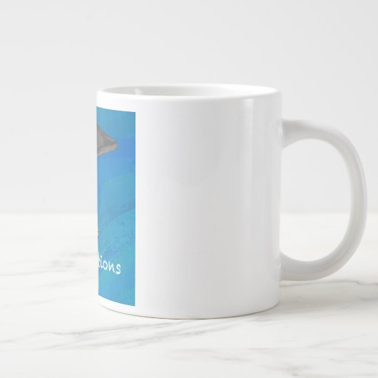 Grande Tasse Félicitations noir et bleu (Droite)