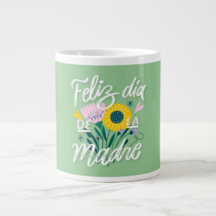 Grande Tasse Feliz Día de la Madre Fête florale de l'amour
