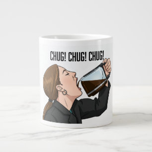 Grande Tasse Femme de bureau qui s'enfile du café à même la caf