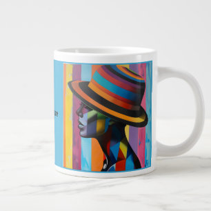 Grande Tasse Femme en Casquette coloré 4 silhouette frappante