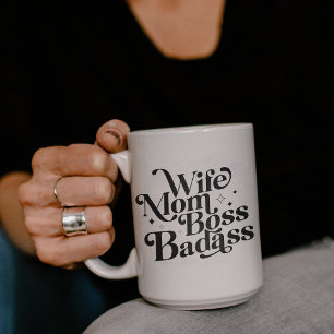 Grande Tasse Femme Maman Boss Badass Drôle Sarcastique Fête des
