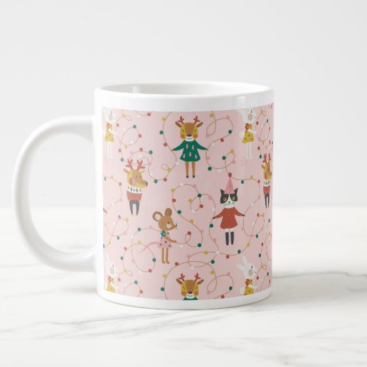 Grande Tasse Festif Animal amis Motif de Noël (Gauche)