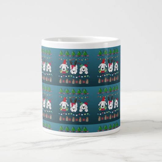 Grande Tasse Festive dogs Christmas pattern - cute hoiiday dogs (Devant)