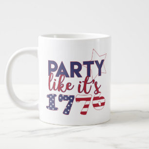 Grande Tasse Fête comme en 1776 - Typographie du drapeau amér