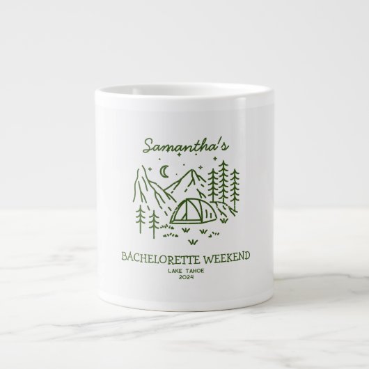 Grande Tasse Fête de Bachelorette Simple Moderne de Camping dan (Devant)