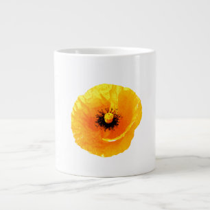 Grande Tasse Fête des mères Pavot jaune floral personnalisé bla