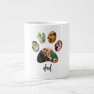 Grande Tasse Fête des pères Chien papa Collage photo de 5 Emp