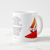 Grande Tasse Feu ou flamme et coeur avec citation Pentecôte (Devant droit)