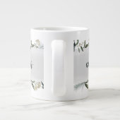 Grande Tasse Feuillage d'aquarelle de moutarde et d'olive perso (Dos)