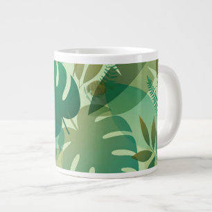 Grande Tasse Feuillage Tropical Feuilles Vertes Aériennes