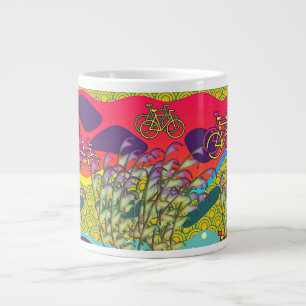 Grande Tasse Feuillage vert violet + Vélos Amusants