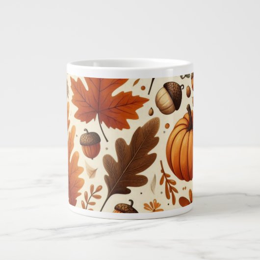 Grande Tasse feuille/citrouille/cavernes Automne (Devant)