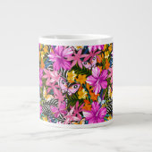Grande Tasse feuilles et fleurs tropicaux (Devant)