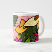 Grande Tasse feuilles tropicaux Abstraits et fleurs (Devant droit)