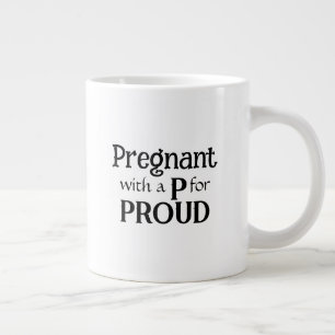 Grande Tasse Fière nouvelle mère enceinte typographie cadeau po