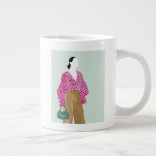 Grande Tasse Figure de la mode debout - Pointe Polka en haut