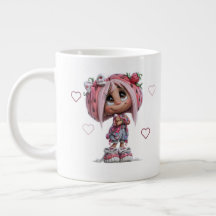 Fille aux fraises mignonne personnalisée
