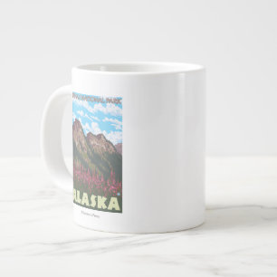 Grande Tasse Fireweed & Mountains - Denali Nat'l Park,