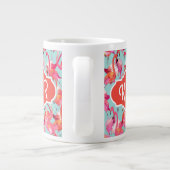 Grande Tasse Flamants roses aquarelles rassemblés| Monogramme (Dos)