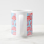 Grande Tasse Flamants roses rose Clair Sur Bleu| Ajouter votre (Dos)
