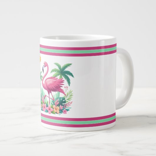 Grande Tasse Flamingo rose tropicale/Floride (Devant droit)