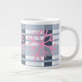 Grande Tasse Flèche de neige simple main tiré blanc rose plaid (Droite)