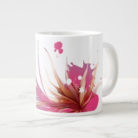 Grande Tasse Fleur Abstraite d'Hibiscus (Devant droit)